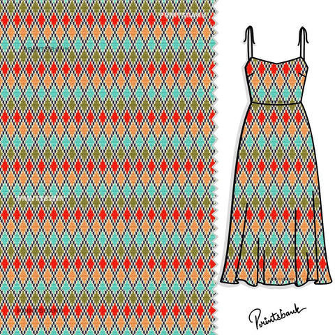 Multicolor Checks Fabric For men's Women's Wear