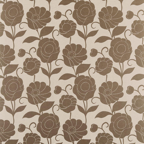 Coffee Color  Floral Digital Printed Fabric Material