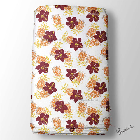 Floral Fruits Digital Printed Fabric Material