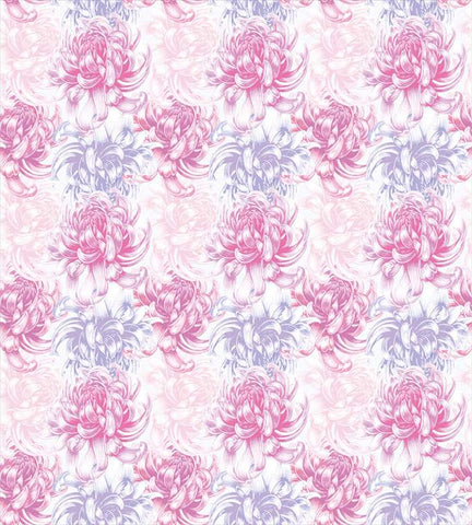 Pink Levender shaded Floral Printed Fabric Material
