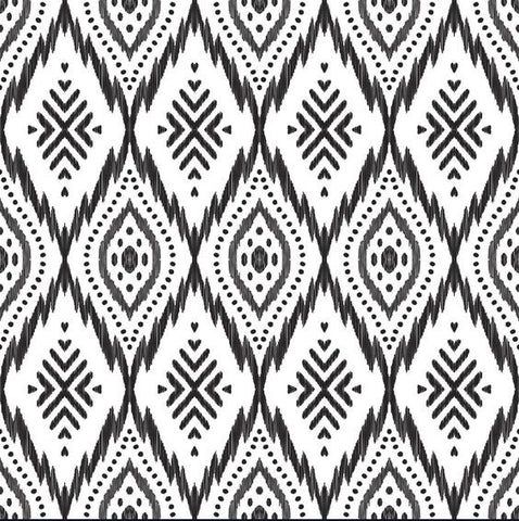 Gray White Ikat Pattern Digital Printed Fabric Material