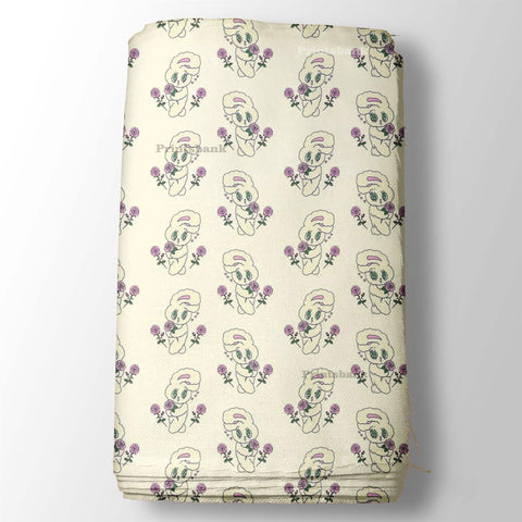 Cream Kid's Digital Printed Fabric