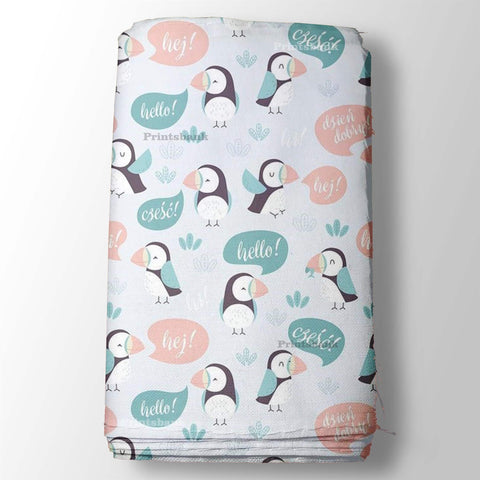 Snow White Penguin Kid's Digital Printed Fabric