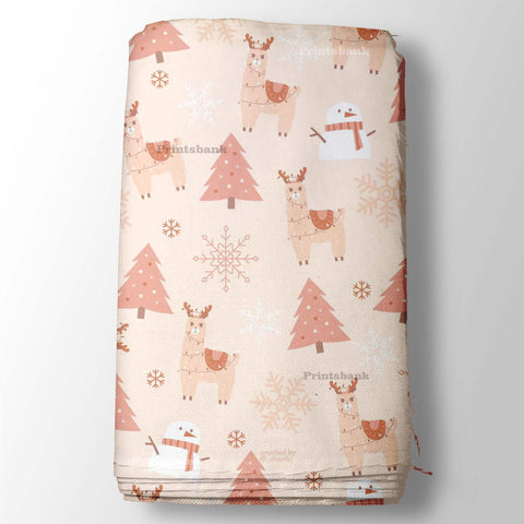 Pastel Peach Kid's Digital Printed Fabric