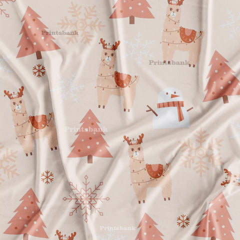 Pastel Peach Kid's Digital Printed Fabric