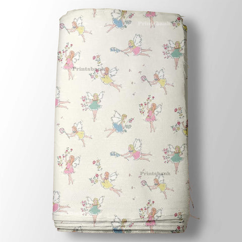 Snow White Angel Pattern Kid's Printed Fabric