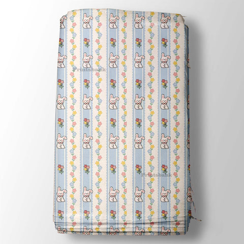 Stripe Floral Kid's Digital Printed Fabric