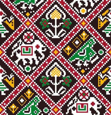 Multi Color Animal Patola Digital Printed Fabric Material