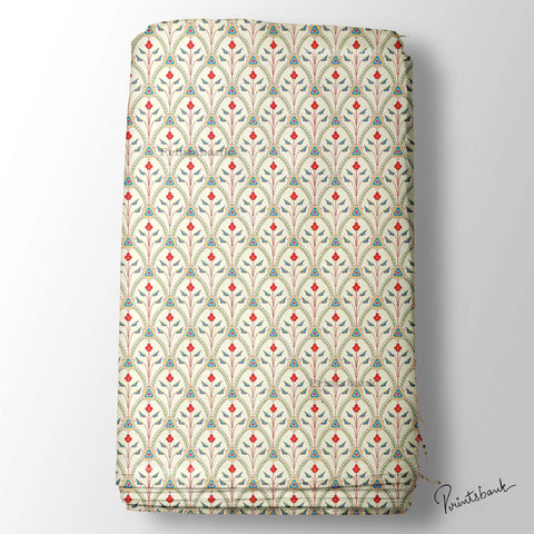 Mughal Jaal Floral Printed Fabric