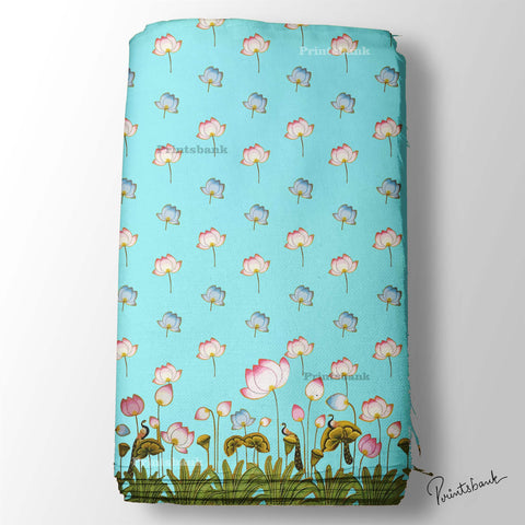 Sea Green Pichwai Printed Clothing Material