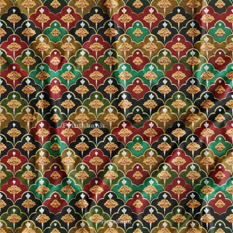 Festive Multi Color Mughal Jaal Print