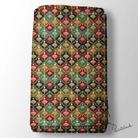 Festive Multi Color Mughal Jaal Print