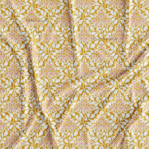 Mustard Yellow Bunch Floral Jaal