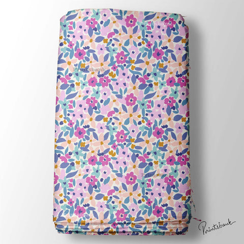 Pink Blue Multi Color Mini Floral Jaal