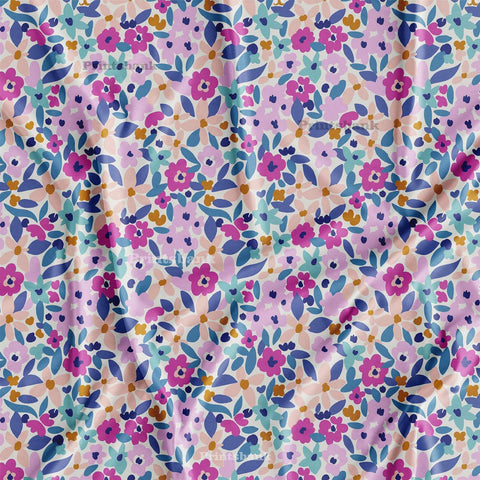 Pink Blue Multi Color Mini Floral Jaal