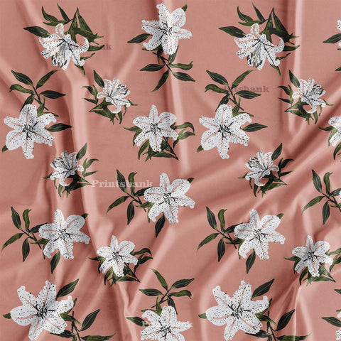 Peach Pink Lily Designer Print