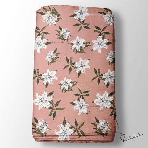 Peach Pink Lily Designer Print