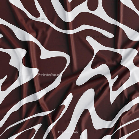 Animal Zebra White Brown Designer Print