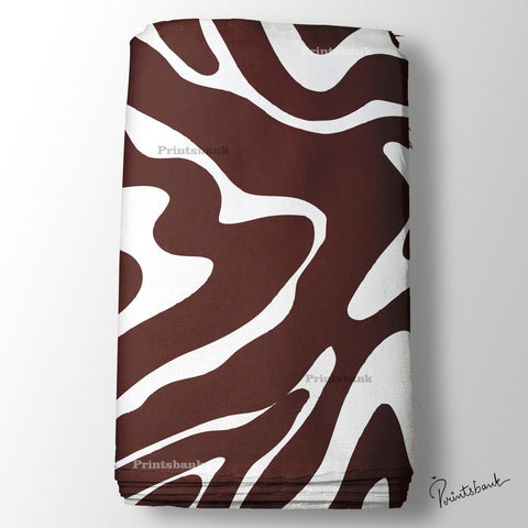 Animal Zebra White Brown Designer Print