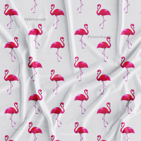 Pink White Flamingo Digital Print