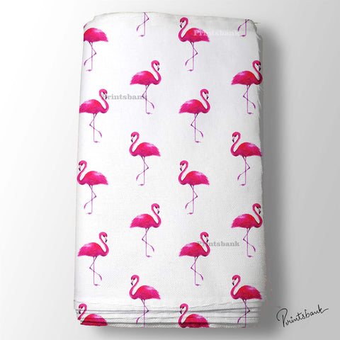Pink White Flamingo Digital Print