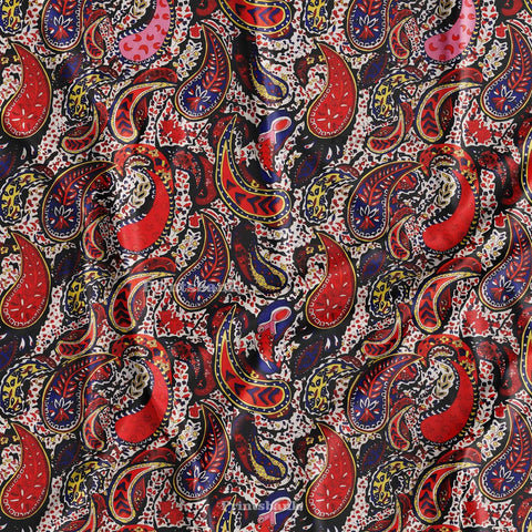 Vintage Multicolor Paisley Digital Printed Clothing Material