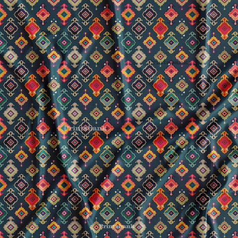 Ethnical Mini Diamond Motif Digital Printed Material