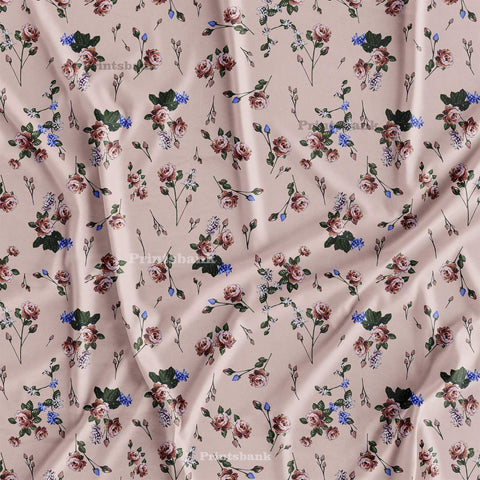 Pastel Pink Rose Floral Fabric Material