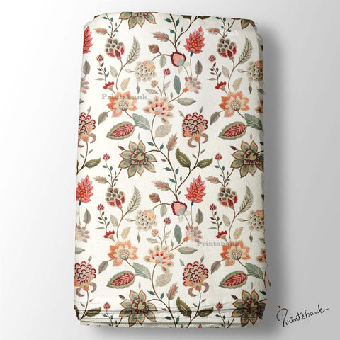 White Vintage Floral Jaal For Tunic Dresses