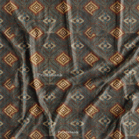 Dusty Color Motif Jaal For Dresses