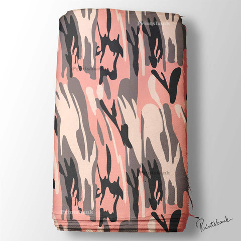 Pink Shad Black Bruch Printed Designer Clothing Material