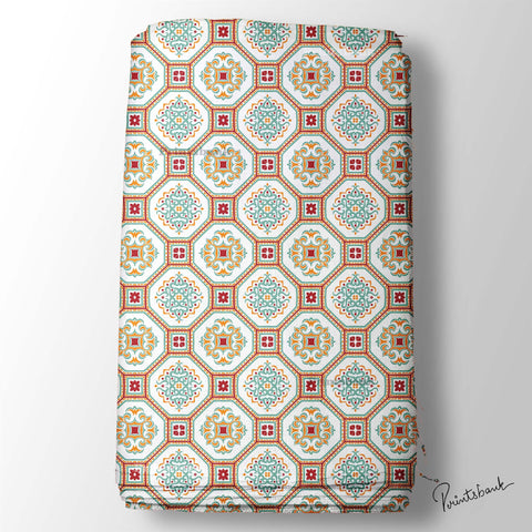 Geometrical Pattern Pastel Fabric Material