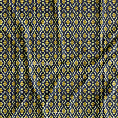 Bottle Green Yellow Mini Motif Jaal Printed Material