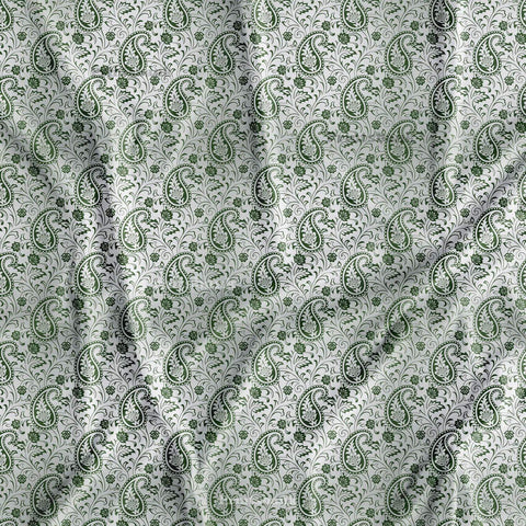 Pastel Green Paisley Digital Printed Material