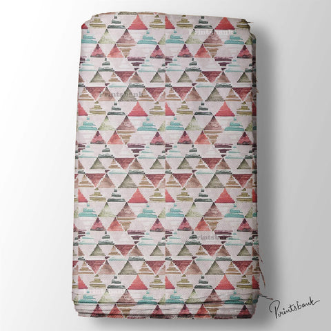 Geometrical Abstract Digital Printed For Designer Dresses