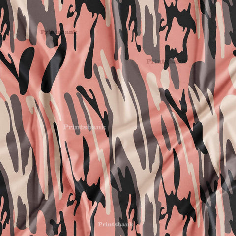 Pink Shad Black Bruch Printed Designer Clothing Material