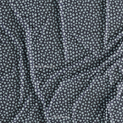 Indigo Blue Mini White Floral Fabric For Ethnic Wear