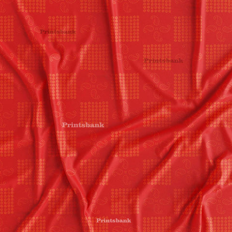Blood Red Bandhani Traditional Printed For Festive Ethnic Look