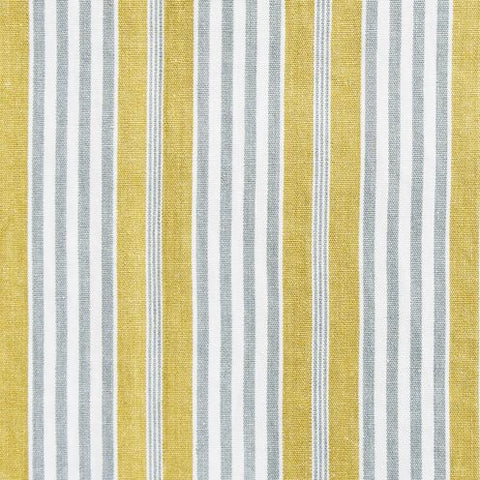 White Gray Yellow Stripe Printed Fabric Material
